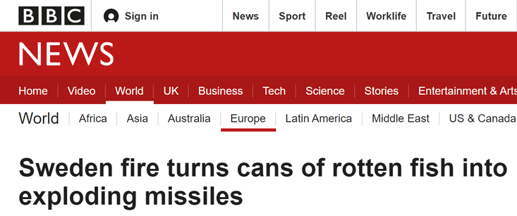 BBC claims surströmming are explosive - fake news